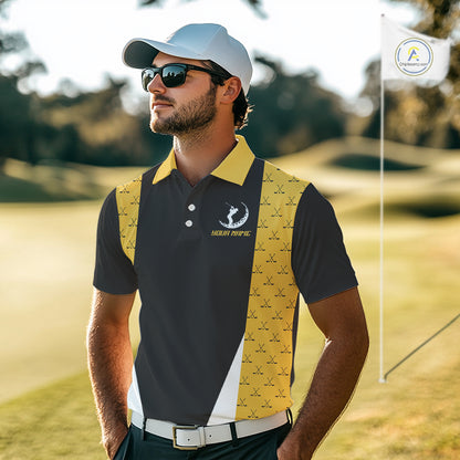Funny Golf beer Mens golf polos shirts custom Weekend forecast golfing with a chance of drinking NQS10302