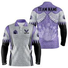 Load image into Gallery viewer, Personalized Bowling Polo, Quarter Zip Shirt For Men Custom Bowling Wings pattern Team Bowler Jerseys NQS9254