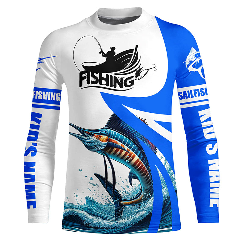 Sailfish fishing Custom sun protection long sleeve fishing shirts, Sailfish fishing jerseys | Blue NQS5321