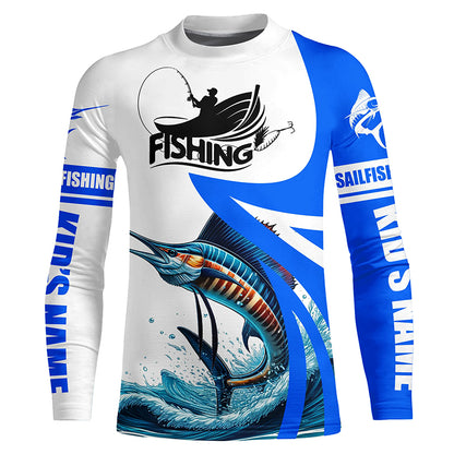 Sailfish fishing Custom sun protection long sleeve fishing shirts, Sailfish fishing jerseys | Blue NQS5321