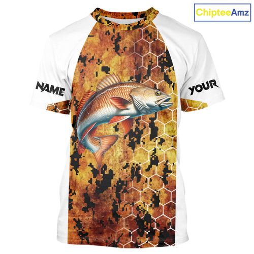 Redfish Fishing Scales Camo custom performance long sleeve Redfish fishing shirts NQS10005