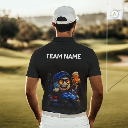 Funny American Flag Golf ball Mens golf polo shirts custom golf and beer golf apparel for mens NQS10009