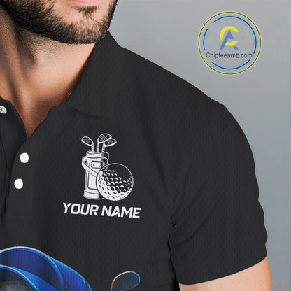 Funny American Flag Golf ball Mens golf polo shirts custom golf and beer golf apparel for mens NQS10009