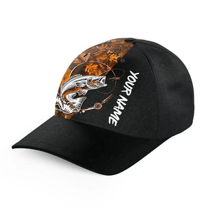 Bass Fishing Tattoo orange camo Custom orange fishing hat Unisex Fishing Baseball Angler camo hat NQS2255