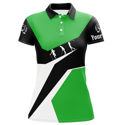 Green, white and black Women golf polo shirt custom golf sport team polo shirts, ladie golf tops NQS6208