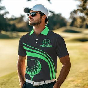 Personalized polo golf shirts for men custom black and green mens golf shirts team golf jersey NQS9431