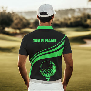 Personalized polo golf shirts for men custom black and green mens golf shirts team golf jersey NQS9431