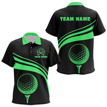 Load image into Gallery viewer, Personalized polo golf shirts for Kid custom black and green Kid golf shirts team golf jersey NQS9431