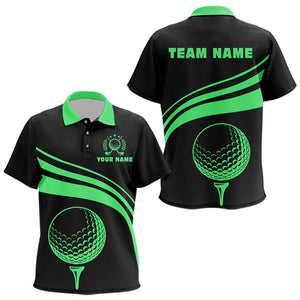 Personalized polo golf shirts for Kid custom black and green Kid golf shirts team golf jersey NQS9431