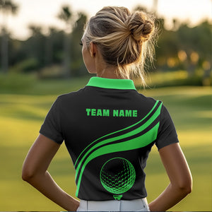 Personalized polo golf shirts for women custom black and green Womens golf shirts team golf jersey NQS9431