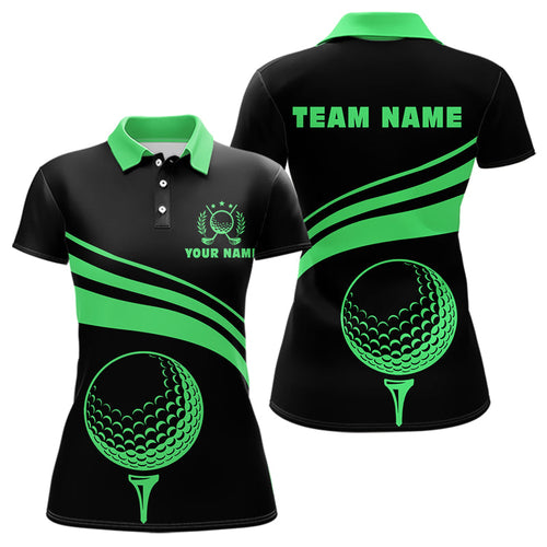 Personalized polo golf shirts for women custom black and green Womens golf shirts team golf jersey NQS9431