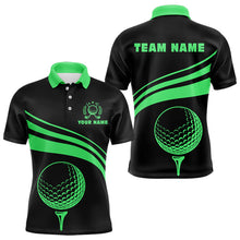 Load image into Gallery viewer, Personalized polo golf shirts for men custom black and green mens golf shirts team golf jersey NQS9431