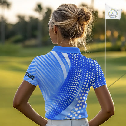 Blue Womens golf polo shirts custom team golf tops for ladies, personalized golf gifts NQS11533