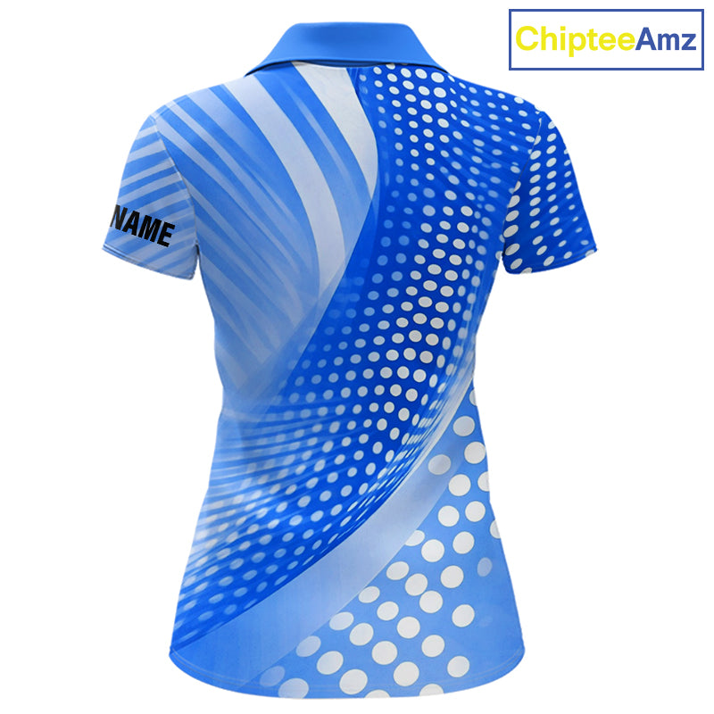 Blue Womens golf polo shirts custom team golf tops for ladies, personalized golf gifts NQS11533