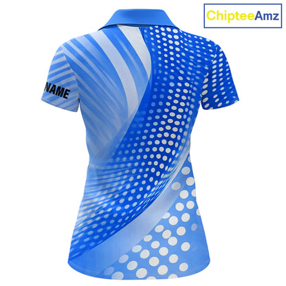 Blue Womens golf polo shirts custom team golf tops for ladies, personalized golf gifts NQS11533