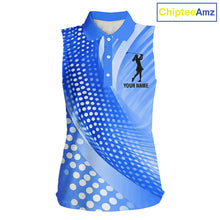 Load image into Gallery viewer, Blue Womens sleeveless shirts custom team golf tops for ladies, personalized golf gifts NQS11533
