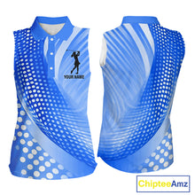 Load image into Gallery viewer, Blue Womens sleeveless shirts custom team golf tops for ladies, personalized golf gifts NQS11533