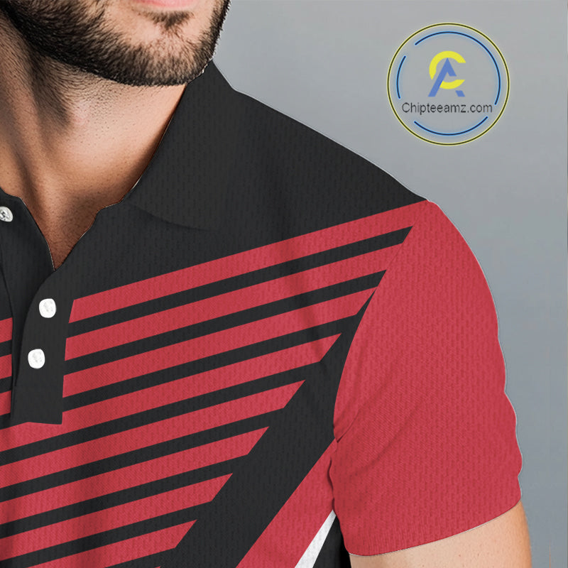 American Flag Golf polo shirts For Mens custom patriotic golf top for men, golfing gifts | Black NQS10016