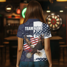 Load image into Gallery viewer, Red, White and Blue American Flag Eagle Darts shirts For Women Custom Patriotic Darts Team Jersey NQS9609