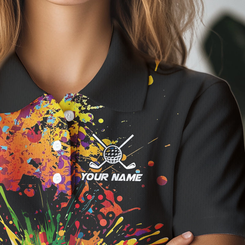 Colorful Golf ball jersey Golf Polo Shirts For Women Custom Team Name golf uniform for ladies NQS9771