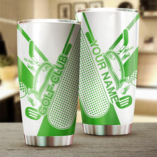 Load image into Gallery viewer, Golf club green &amp; white tumbler Custom name Stainless Steel Tumbler Cup - personalized golf gifts NQS6217