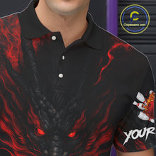 Load image into Gallery viewer, Black And Red Dragon Bowling Shirts For Men Custom Dragon Bowling League Shirts Outfits NQS10948