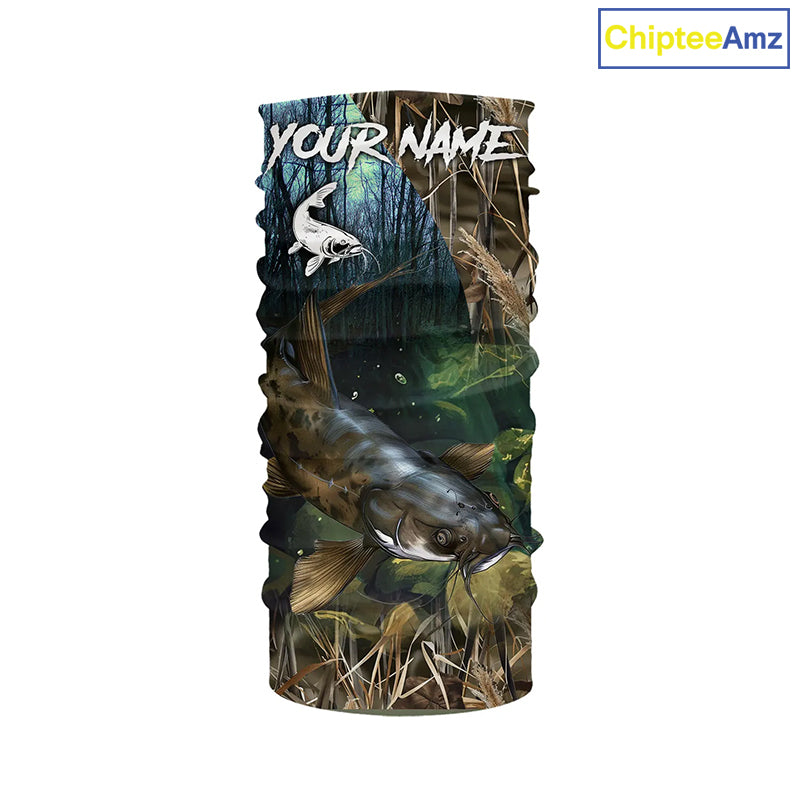 Flathead Catfish Fishing Custom Camouflage long sleeve Fishing Shirt, Personalized Catfish Fishing Gift NQS324