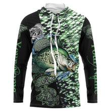 Load image into Gallery viewer, Crappie fishing scales Custom Name sun protection long sleeve fishing shirts for men, women, kid NQS3267