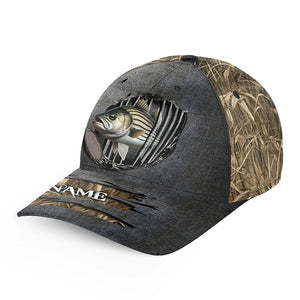 Striped Bass fishing camo Custom fishing hat Unisex Fishing Baseball Angler striper hat cap NQS2423