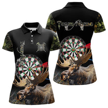 Load image into Gallery viewer, Personalized Black Camo Moose Darts Shirts For Women Custom Darts Team Jerseys NQS9467