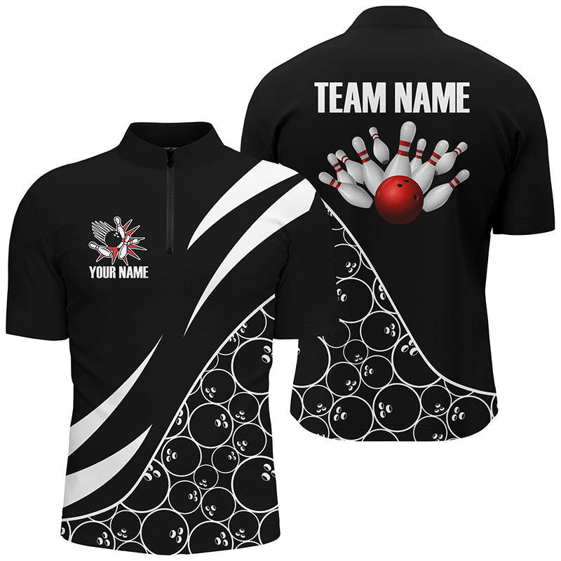 Black and white Bowling camo League Jerseys For Men Custom Retro Bowling Shirts For Team Bowlers NQS7558