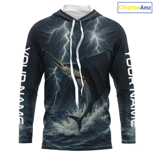 Sailfish fishing Lightning thunder Custom UV protection Sailfish fishing long sleeve shirt jerseys NQS10036