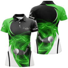 Load image into Gallery viewer, Womens golf polo shirt custom golf ball clubs, personalized golf gifts for ladies | Green NQS6257
