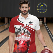 Load image into Gallery viewer, Funny Bowling Shirts For Men custom name There is no crying in bowling just lots of swearing NQS11349