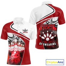 Load image into Gallery viewer, Funny Bowling Shirts For Men custom name There is no crying in bowling just lots of swearing NQS11349