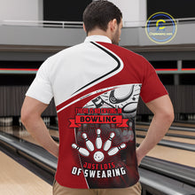 Load image into Gallery viewer, Funny Bowling Shirts For Men custom name There is no crying in bowling just lots of swearing NQS11349