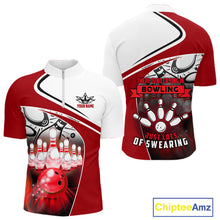 Load image into Gallery viewer, Funny Bowling Shirts For Men custom name There is no crying in bowling just lots of swearing NQS11349