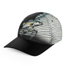 Load image into Gallery viewer, Striped Bass fishing scales Custom Striper fishing hat Unisex Fishing Baseball Angler hat cap NQS9075