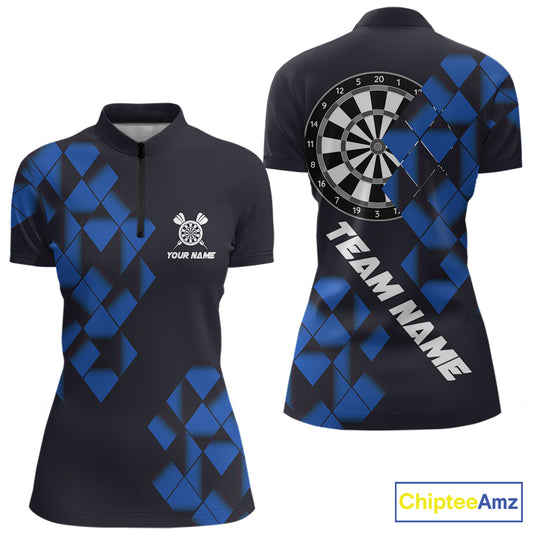 Personalized Black and Blue Darts Board 3D Printed Women Dart Shirts Custom Cool Dart Jersey For Team NQS11567