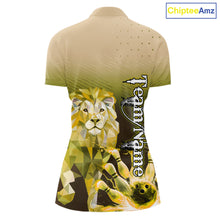 Load image into Gallery viewer, Yellow Lightning Lion Bowling Polo, Quarter Zip Shirts for Women Custom Lion Bowling Team jerseys NQS11569