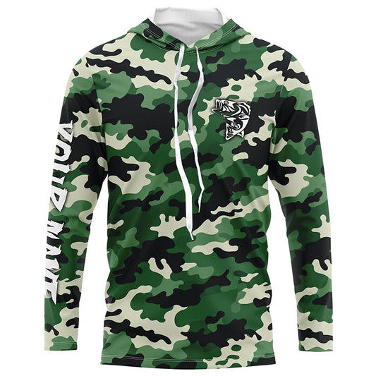 Green camouflage Bass fishing Custom bass fishing Shirts jerseys - personalized camo fishing apparel NQS7569