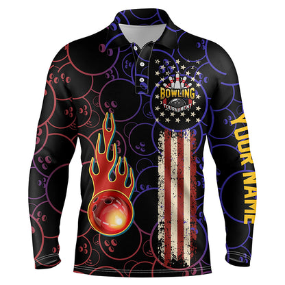 black personalized bowling shirt for men – custom name design side view