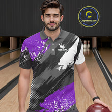 Load image into Gallery viewer, Purple Grunge pattern Bowling Team Shirt For Men Custom Bowling jersey Uniform Bowler Outfits NQS10043