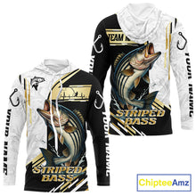 Load image into Gallery viewer, Personalized Striped Bass fishing shirts Custom sun protection striper fishing team jerseys | Gold NQS11159