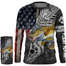 Load image into Gallery viewer, Walleye Fishing American Flag patriotic Custome 3D All Over Printed Shirts Personalized Fishing gift NQS340