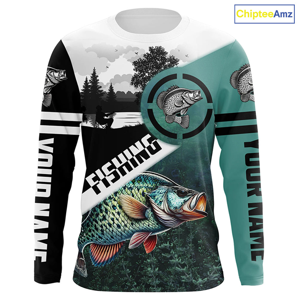 Crappie Fishing Customize Sun protection long sleeve fishing shirts, Personalized Fishing Gifts NQS420