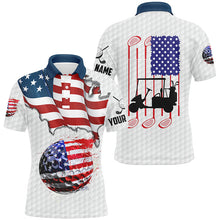 Load image into Gallery viewer, American flag white Golf ball Mens Golf Polo Shirts Custom Golf Shirts For Men, Patriotic Golf Gifts NQS7738