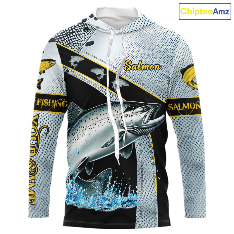 Chinook Salmon fishing scales UV protection Custom long sleeve fishing shirts, Salmon fishing jerseys NQS10216