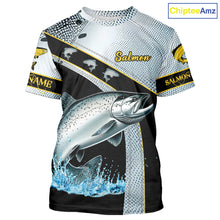 Load image into Gallery viewer, Chinook Salmon fishing scales UV protection Custom long sleeve fishing shirts, Salmon fishing jerseys NQS10216