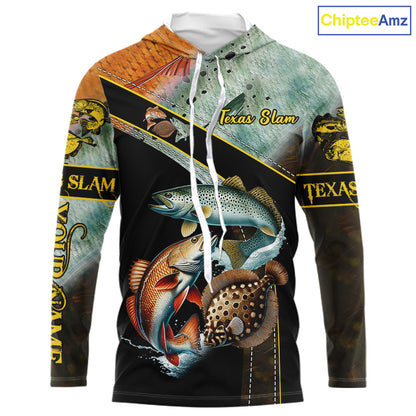 Redfish, Trout, Flounder fishing scales Custom long sleeve fishing shirts, TX Slam fishing jerseys NQS10217